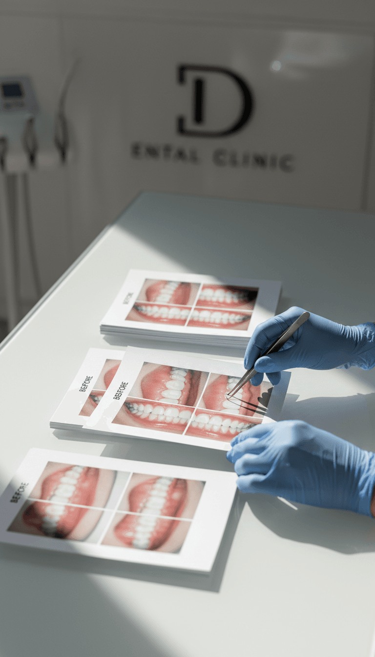 Dental professional organizing case documentation